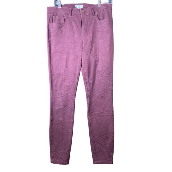 LOFT Womens Jeans Burgundy Skinny Legging Rayon Blend Stretch 6/28 - Picture 1 of 13